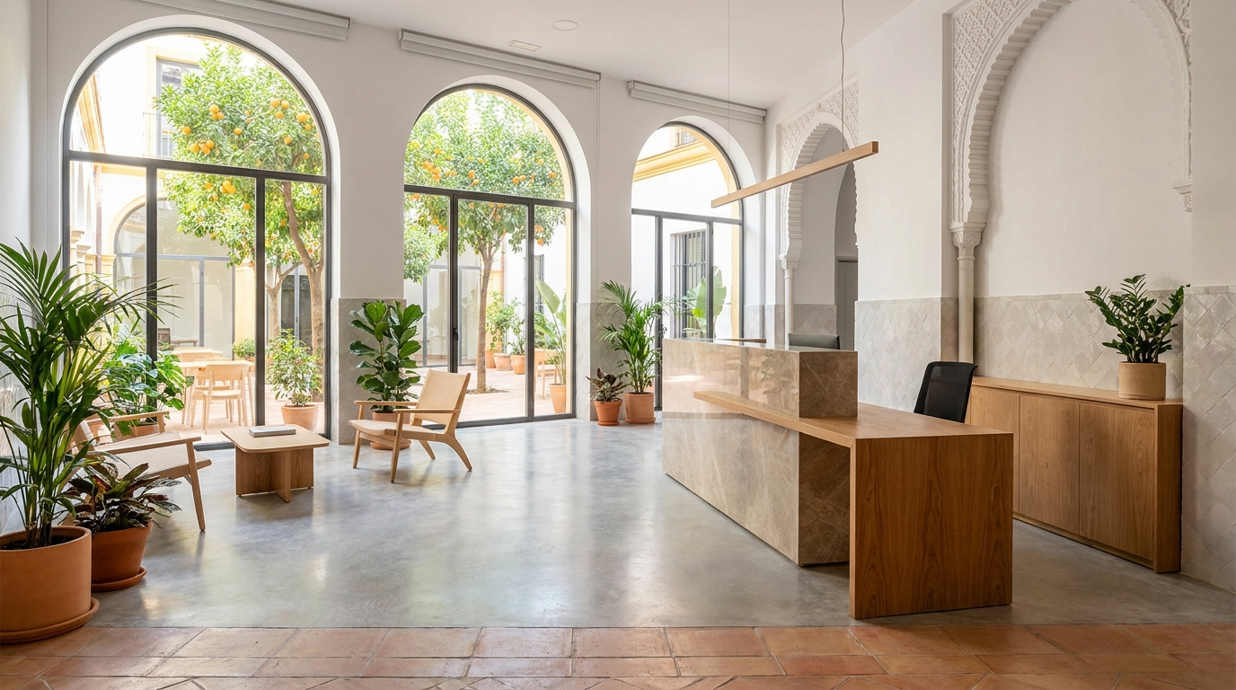 Recepción de un centro de negocios en Sevilla para oficina virtual y domiciliación de empresas
